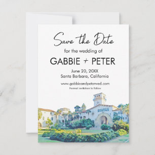 Santa Barbara Gerichtsgebäude Aquarell Save-the-Da Einladung
