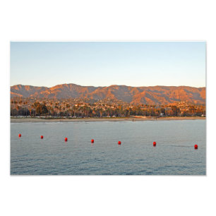Santa Barbara, Kalifornien, Sonnenuntergangsberge Fotodruck