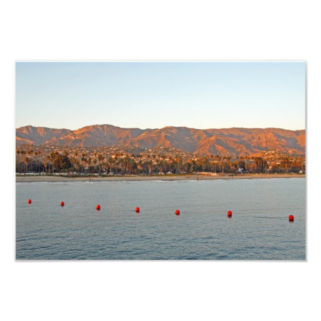 Santa Barbara, Kalifornien, Sonnenuntergangsberge Fotodruck (Vorne)