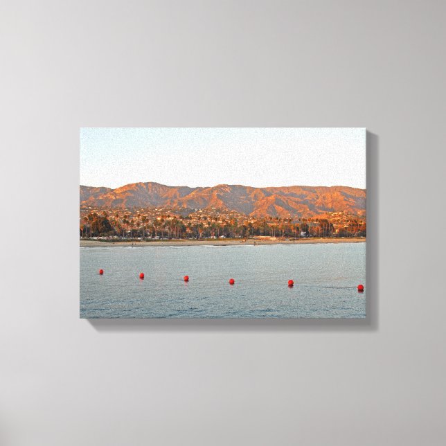 Santa Barbara, Kalifornien, Sonnenuntergangsberge Leinwanddruck (Vorderseite)