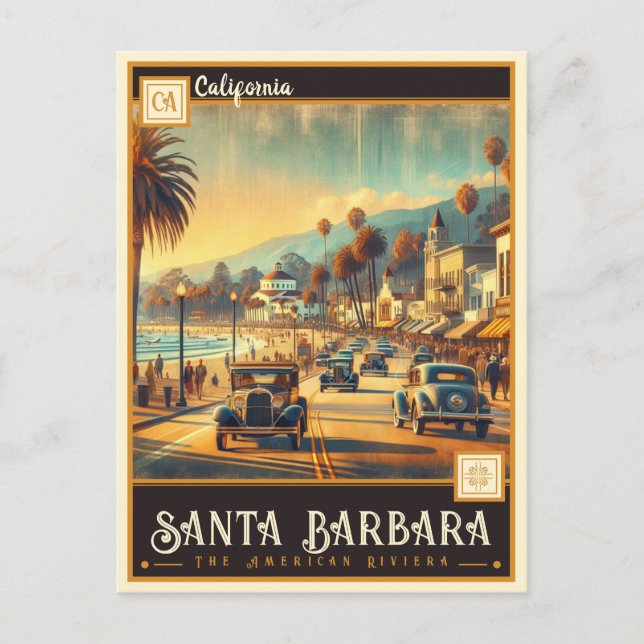 Santa Barbara, Kalifornien | VINTAG Postkarte (Vorderseite)