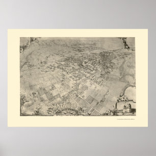 Santa Barbara, panoramische Karte CAs - 1896 Poster