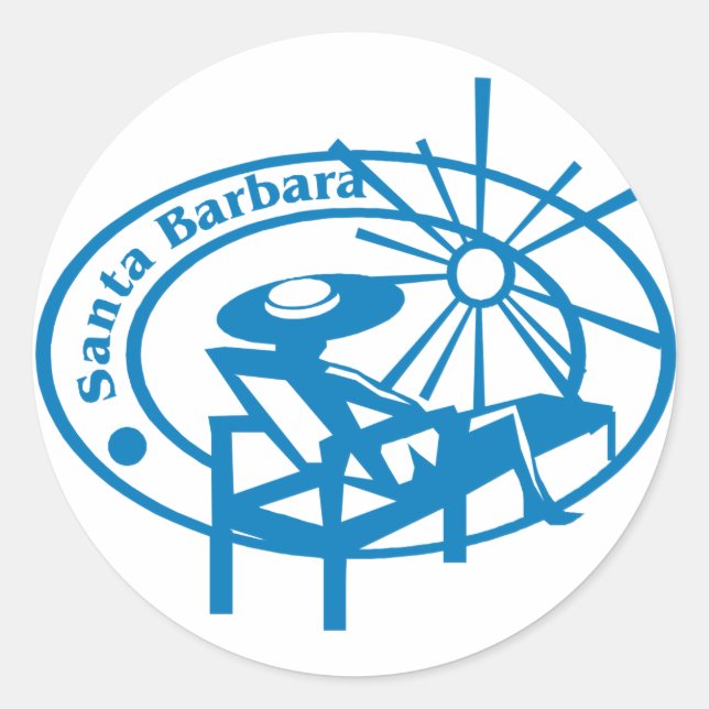 Santa Barbara Runder Aufkleber (Vorderseite)