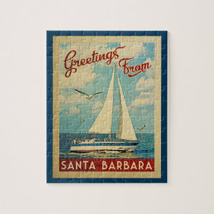 Santa Barbara Sailboat Vintage Reise Kalifornien