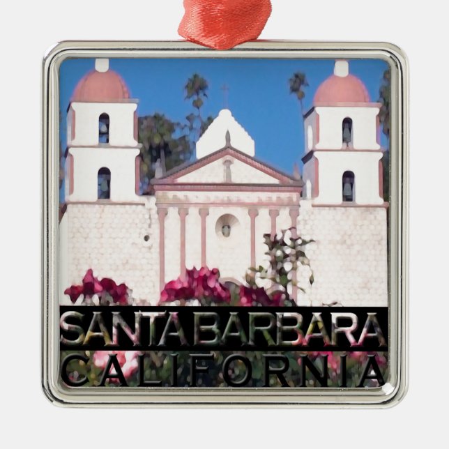 Santa Barbara Silbernes Ornament (Vorne)