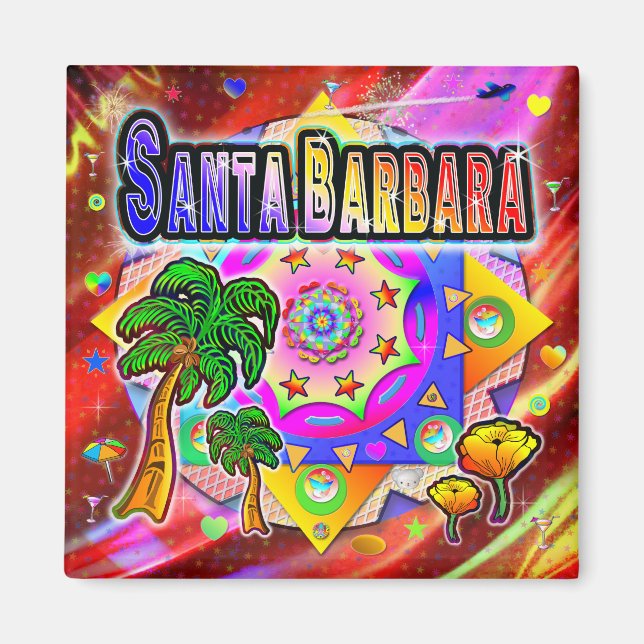 Santa Barbara Tropical Friends Magnet (Vorne)