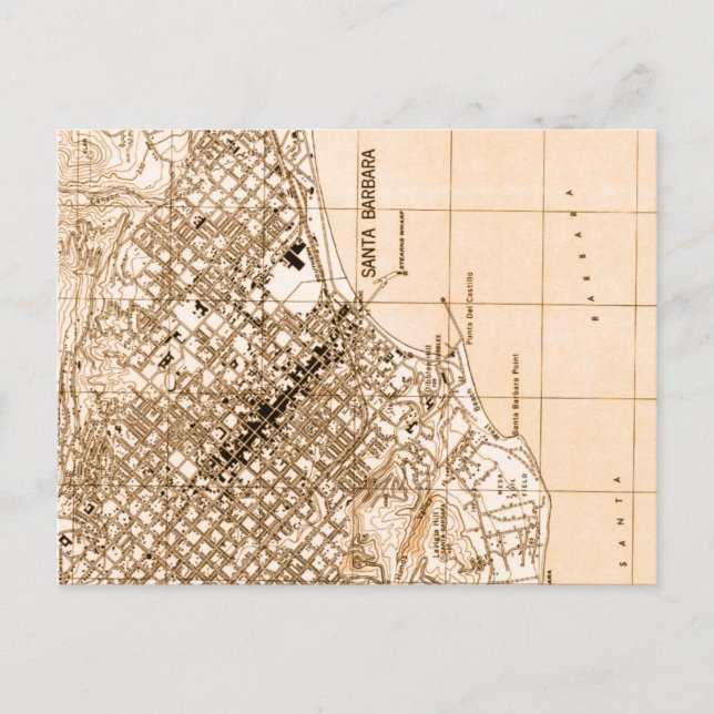Santa Barbara Vintage Karte vertikale Postkarte (Vorderseite)