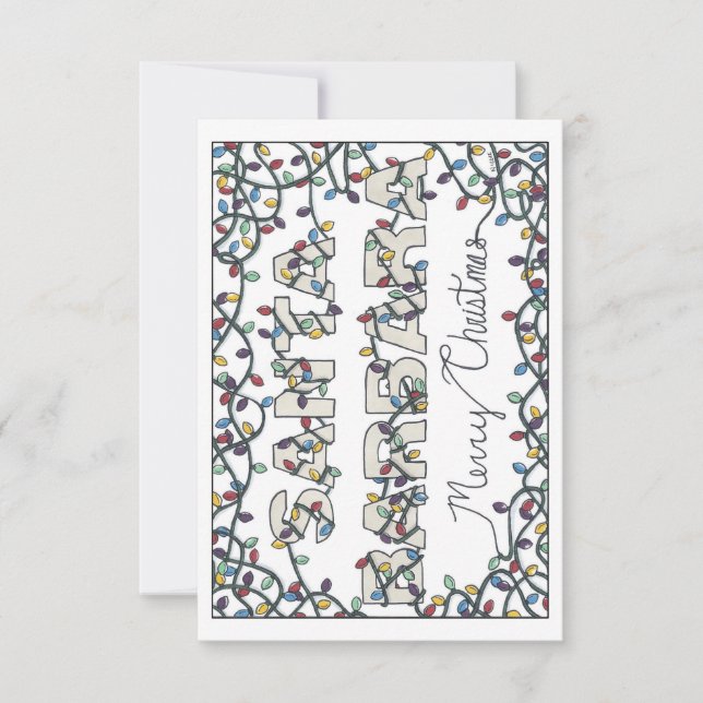 Santa Barbara Weihnachtsbeleuchtung Dankeskarte (Vorderseite)