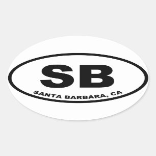 Santa- Barbarasb Ovaler Aufkleber