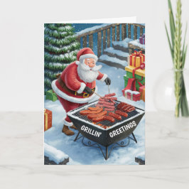 Santa Barbecue Weihnachtskarte Feiertagskarte