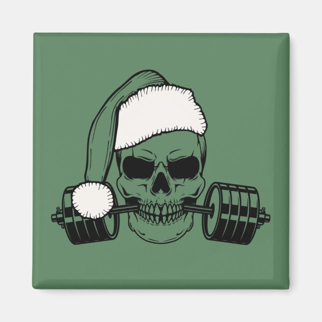 Santa Barbell Kühlschrankmagnet Gym Übungsgeschenk (Vorne)