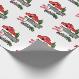 Santa Barn Truck Horse Trailer Weihnachten Geschenkpapier