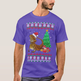 Santa Barted Dragon Weihnachten Ugly Xmas Reptile  T-Shirt