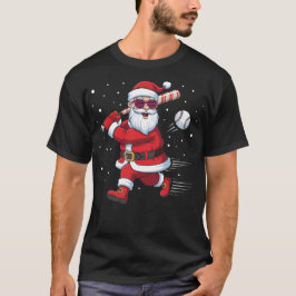 Santa Baseball Weihnachten Lustige Pyjama Xmas Män T-Shirt
