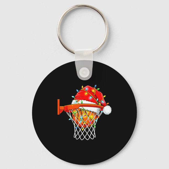 Santa Basketball Dunk Christmas Srts For Boys Girl Schlüsselanhänger (Vorderseite)