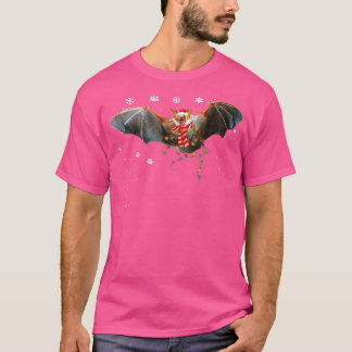 Santa Bat Animal Christmas Lights Lover Christmas T-Shirt