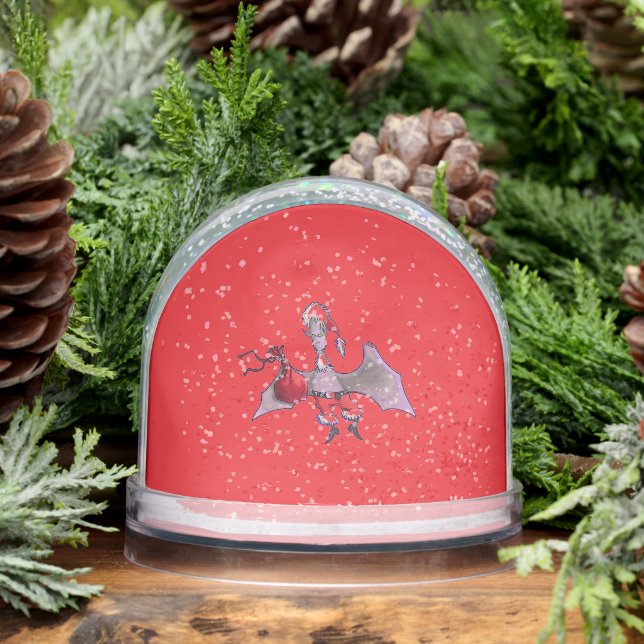 Santa Bat red snow globe Schneekugeln (Winter)