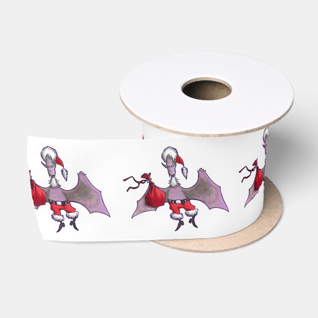 Santa Bat, weißer Bandspool Satinband (Spule)
