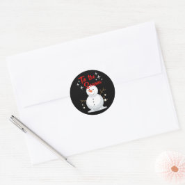 Santa & Baum-Magie – Weihnachts-Sticker & Einladun Runder Aufkleber