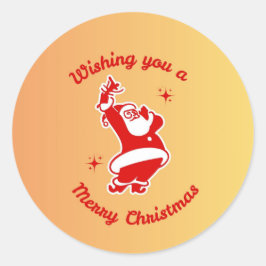 Santa & Baum-Magie – Weihnachts-Sticker & Einladun Runder Aufkleber