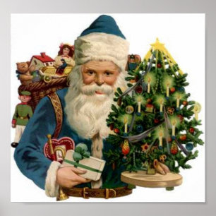 Santa, Baum, Tasche von Spielzeug Poster