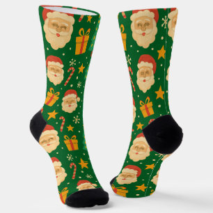 Santa-, Bäume- und Frohsinn-Muster Socken