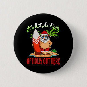 Santa Beach heiß wie heilig sonnige Weihnachten im Button