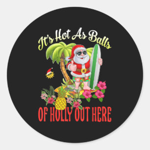 Santa Beach heiß wie heilig sonnige Weihnachten im Runder Aufkleber