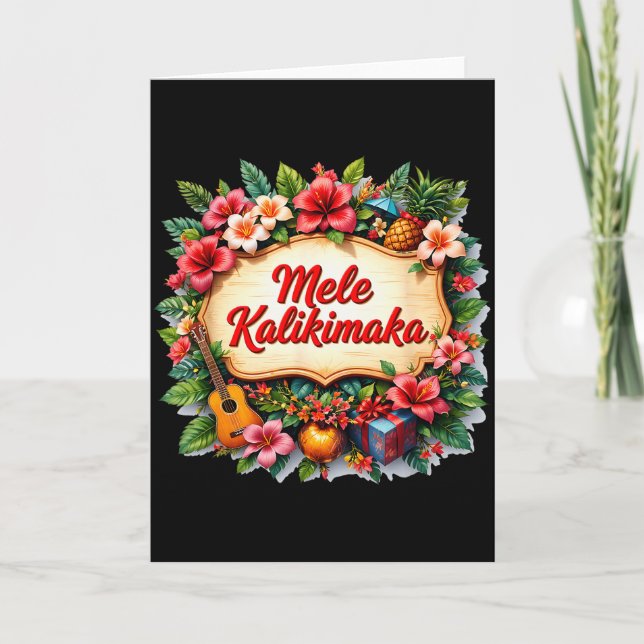 Santa Beach Mele Kalikimaka Hawaiian Tail Party  Karte (Vorderseite)