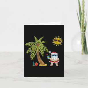 Santa Beach Tropical Weihnachten im Juli Palmen Bä Karte
