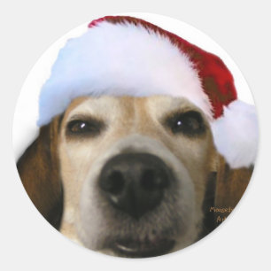 Santa Beagle Aufkleber