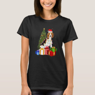Santa-Beagle-Hund-Christbaum-Licht Xmas-Hund T-Shirt