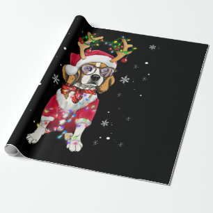 Santa Beagle Rentiere Light Weihnachtsgeschenke Geschenkpapier
