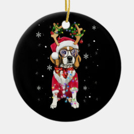 Santa Beagle Rentiere Light Weihnachtsgeschenke Keramik Ornament