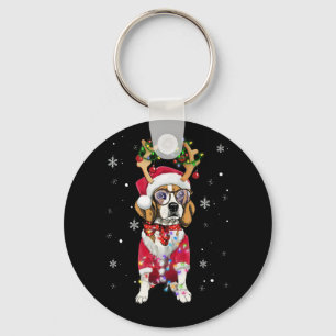 Santa Beagle Rentiere Light Weihnachtsgeschenke Schlüsselanhänger