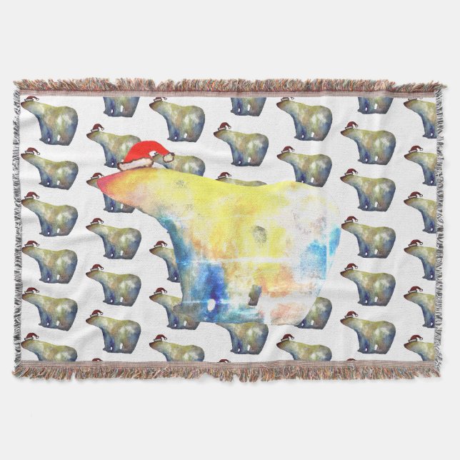 Santa Bears Watercolor Art Decke (Vorderseite)