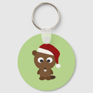 Santa Beaver Schlüsselanhänger