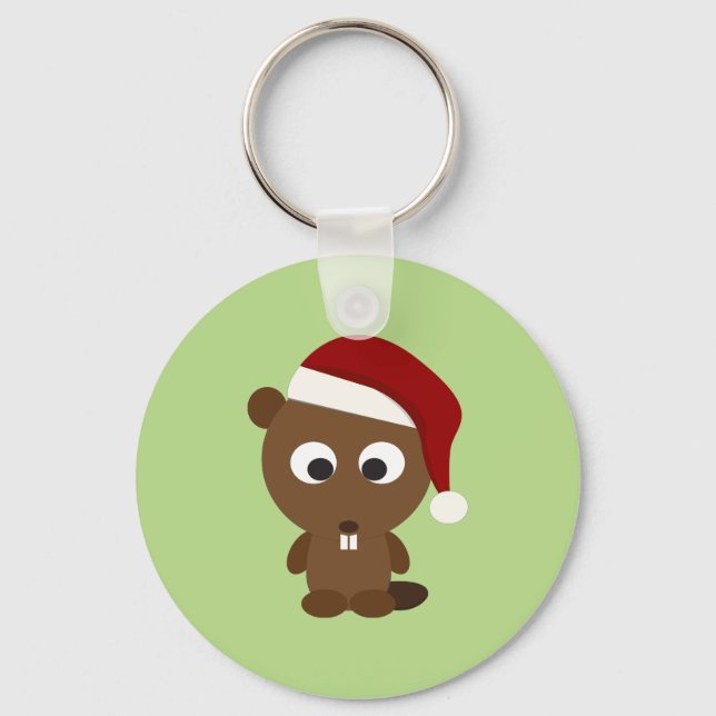 Santa Beaver Schlüsselanhänger (Vorderseite)