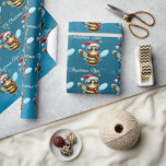 Santa Bee "Oh Christmas Bee" Geschenkpapier<br><div class="desc">Wrap deine Geschenke in diesem speziell erstellten Packpapier von kleinen Bienen in Weihnachtsmannmützen mit der Meldung "Oh Christmas BEE, Oh Christmas BEE" gekleidet</div>
