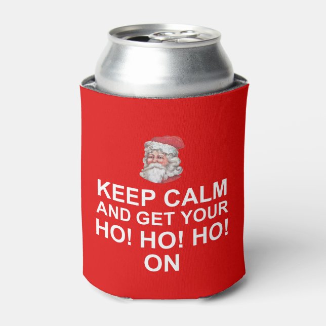Santa Behalt Calm Ho Ho Ho Ho Can Cooler Dosenkühler (Kanne Vorderseite)