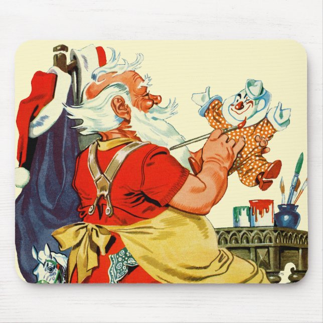 Santa bei der Arbeit Mousepad (Vorne)