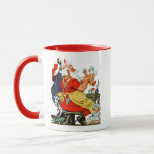Santa bei der Arbeit Tasse