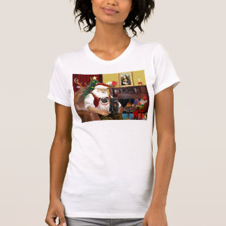 Santa bei Zuhause - Mops zwei,2F,1blk) T-Shirt