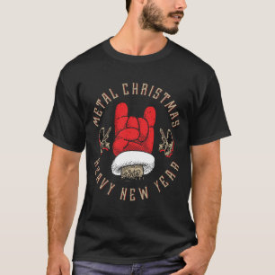 Santa beim Basteln eines Metallschilds: Festliches T-Shirt