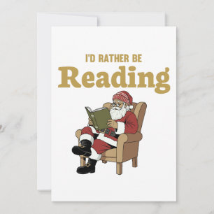 Santa beim Lesen Feiertagskarte