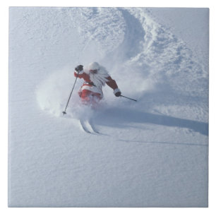 Santa beim Skifahren im Snowbird Skigebiet, Wasatc Fliese