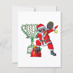 Santa beim Tennis Dabbing Weihnachten Xmas Geschen Einladung