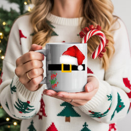 Santa Belt Mug – Ho Ho Ho and Merry Christmas Kaffeetasse
