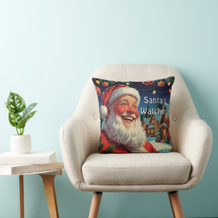 Santa beobachtet – Vintage-Weihnachten der 90er Kissen