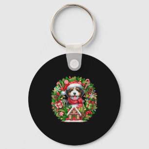 Santa Bernedoodle Weihnachtsblumen Besitzer Ki Schlüsselanhänger